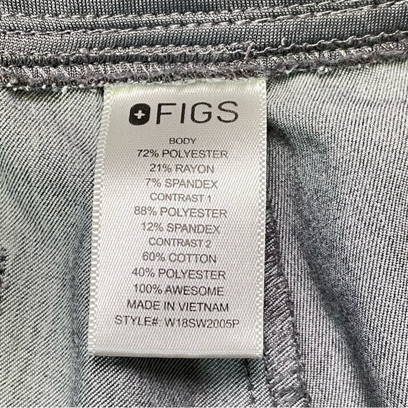 FIGS Zamora Jogger Scrub Pants Women Medium Petite Gray Technical Collection M/P - Picture 5 of 9